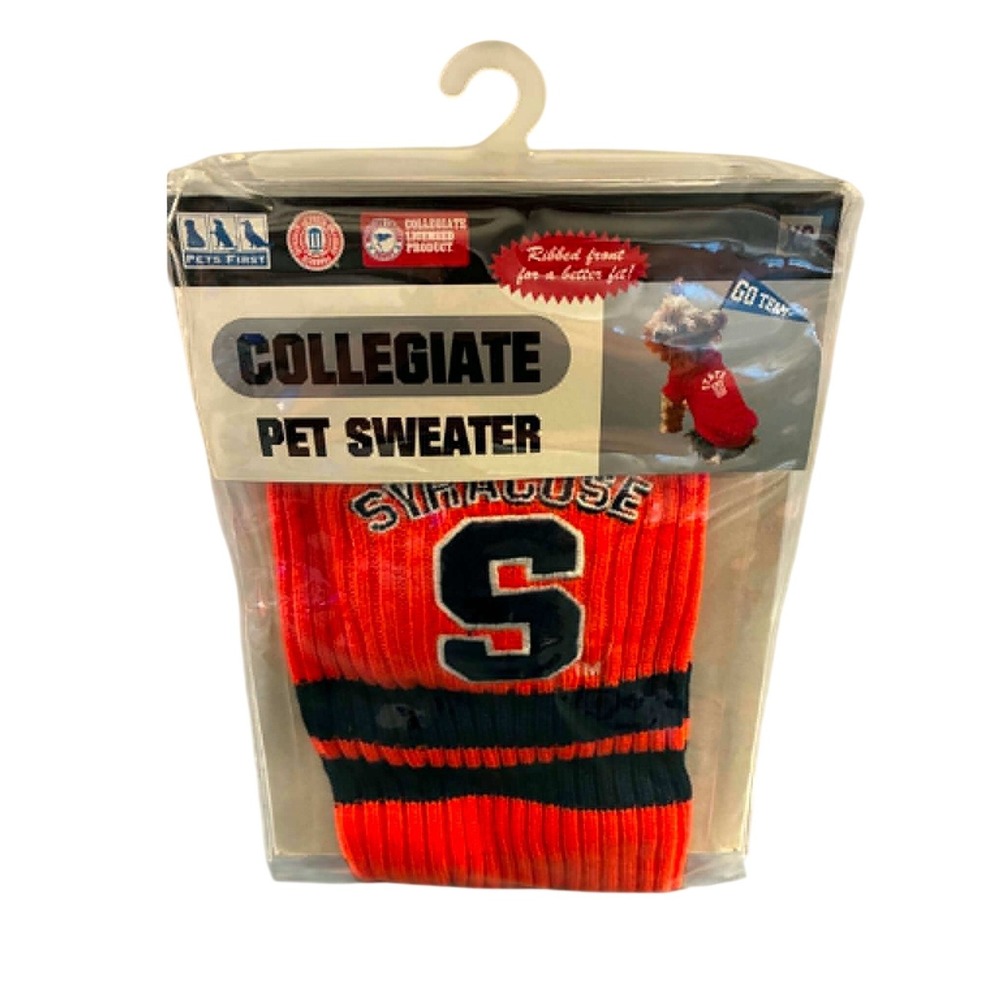 Pets First Syracuse Dog Sweater XS Orange NCAA Collegiate Knit Gameday Pet